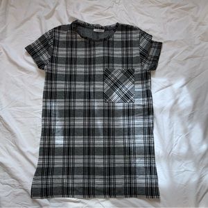 Zara plaid sweater tee shirt